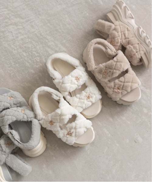 RANDA（ランダ） サンダル キルティングファースポーツサンダル