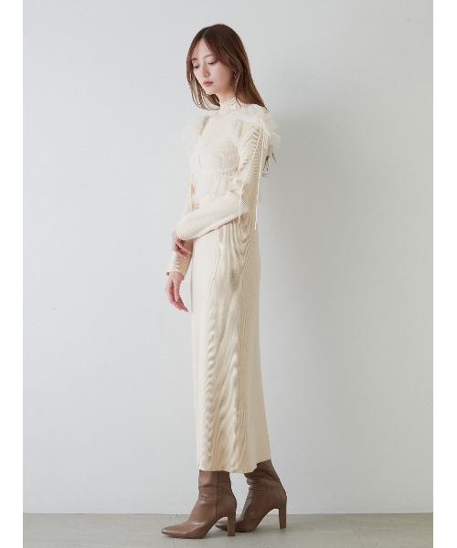 SNIDEL（スナイデル） ニットワンピース FREE アイボリー レディース