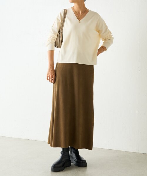 ④BEARDSLEY(ビアズリー) コットンシンプルニット BEARDSLEY ニット セーター シンプルVニット レディース