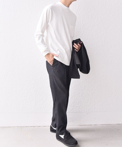 「SHIPS any」 長(zhǎng)袖Tシャツ SMALL ライトグレー メンズ