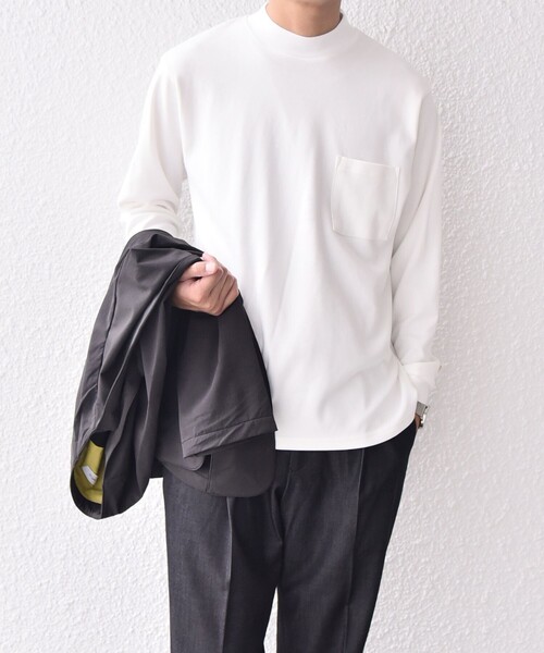 「SHIPS any」 長(zhǎng)袖Tシャツ SMALL ライトグレー メンズ