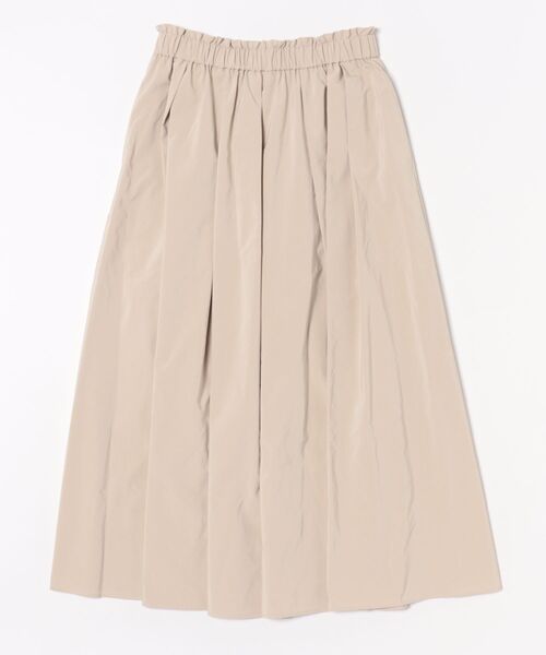 【STRAWBERRY FIELDS】SIZE 2 ベージュ 人工皮革 スカート STRAWBERRY-FIELDS スカート ソフトピーチタフタ_ギャザータック