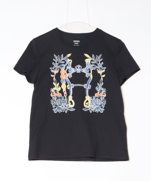 HERMES エルメス 売れ筋 Tシャツ ブラック 半袖 レディース HERMES