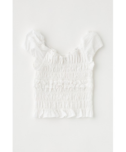MOUSSY　GATHER SLEEVE ブラウス　ホワイト MOUSSY（マウジー） ブラウス シャツ 「EC・一部店舗限定」GATHER