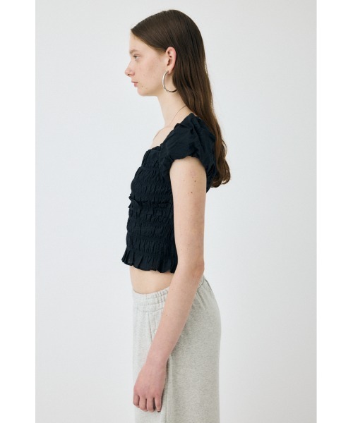 moussy  GATHER DENIM ブラウス  ブラック　サイズ2 MOUSSY（マウジー）の「FRONT GATHER DENIM ブラウス（シャツ/ブラウス