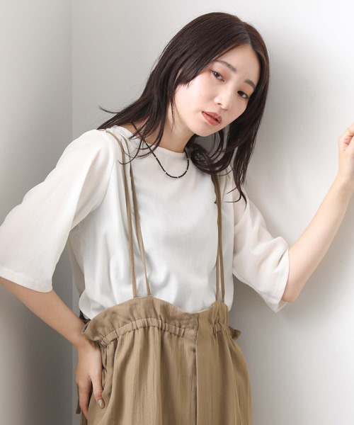 タグ付未使用　シアーベロアボートネックTシャツ　カットソー タグ付未使用 シアーベロアボートネックTシャツ カットソー