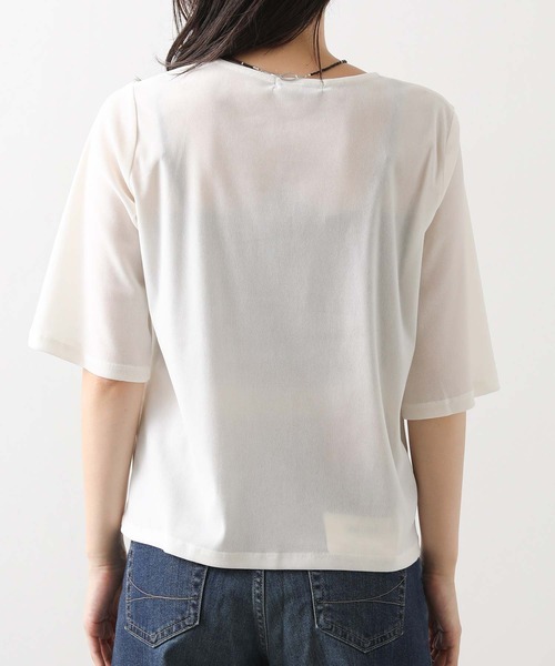 タグ付未使用　シアーベロアボートネックTシャツ　カットソー A part by tシャツ シアーベロアカットソー_長袖 レディース