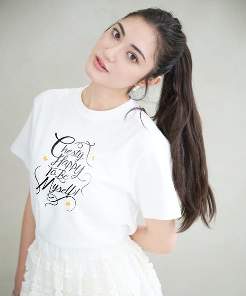 Chesty（チェスティ） tシャツ 半袖 「ZOZO限定」カリグラフィーT