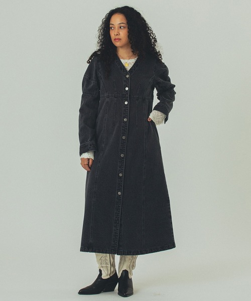 ROSE BUD（ローズバッド） ワンピース (mici)DENIM VOLUME SLEEVE