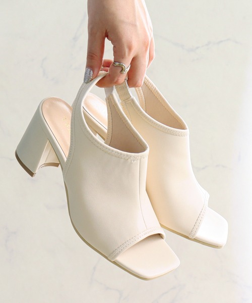 「LibertyDoll」 ヒールサンダル LL ブラック レディース_画像4