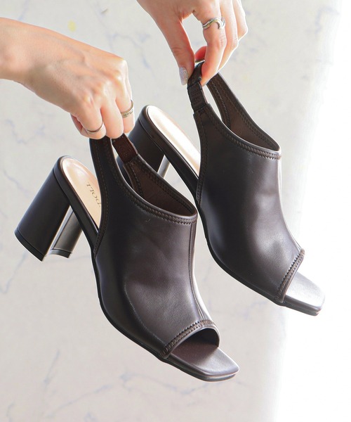 「LibertyDoll」 ヒールサンダル LL ブラック レディース_画像6