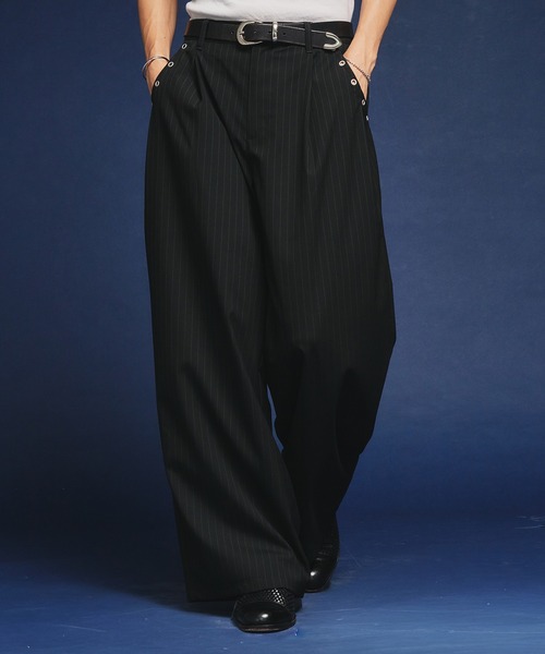 Adoon plain ワイドパンツ スラックス メンズ レディース : ZOZOTOWN