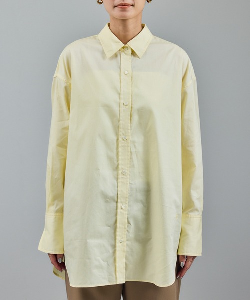 6 ROKU コットンギャザーシャツ　イエロー　ブラウス　長袖　コットン　36 6（ロク）の「＜6(ROKU)＞COTTON GATHER SHIRT/シャツ（シャツ