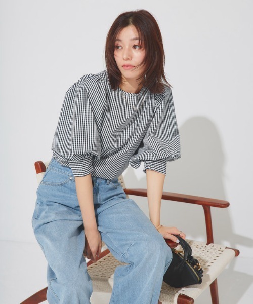 「Pierrot」 7分袖シャツ M ブラック レディース_画像3