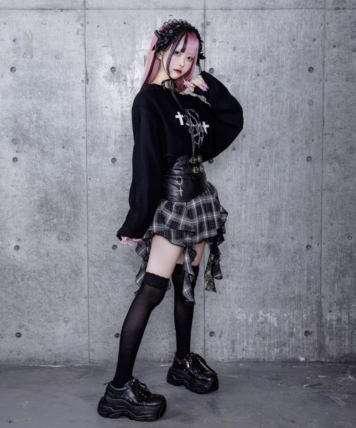 Amilige（アミリージュ） tシャツ くぎベアプリントダメージガーゼ