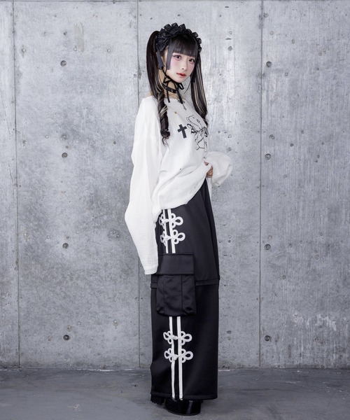 Amilige（アミリージュ） tシャツ くぎベアプリントダメージガーゼ