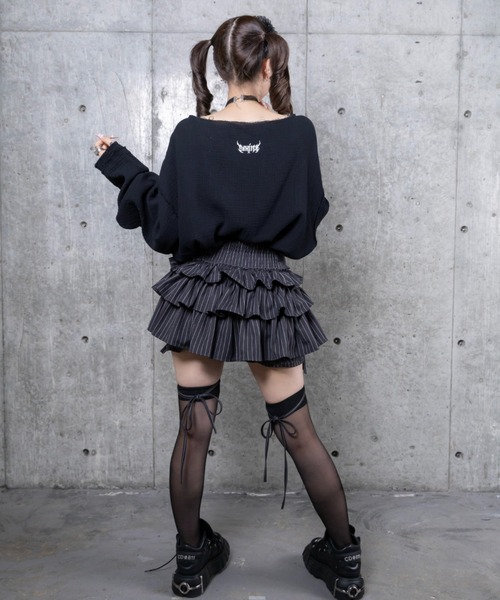 Amilige（アミリージュ） tシャツ くぎベアプリントダメージガーゼ