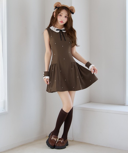 sugar nine コスプレ 襟付きノースリーブワンピクマコスプレ「コスプレ