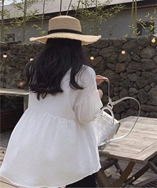 「Dream garden」 7分袖ブラウス S ブラック レディース_画像3