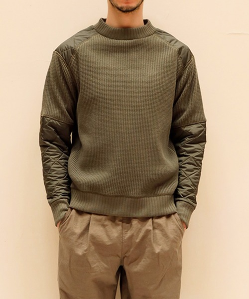 ラベンハム × ジャックマン ワッフルミッドネック キルティング トレーナー LAVENHAM（ラベンハム） トレーナー スウェット メンズ レディース