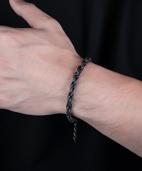 ブラックチェーンブレスレット ブレスレット ブラックチェーンブレスレット/メンズ(T3) メンズ