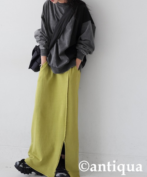 antiqua（アンティカ） トレーナー スウェット 異素材切替 スウェット