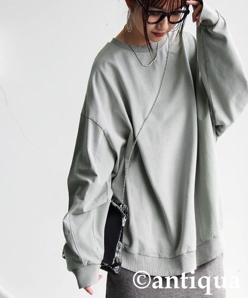 Hayaka（他の方のご購入はお控えください） antiqua（アンティカ） トレーナー スウェット 異素材切替 スウェット