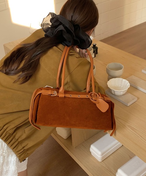 ハンドバッグ HOOK for girls ベルトデザイン レザールックバッグ 細長 