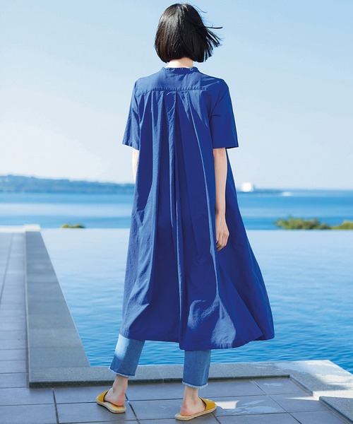 「Sunny clouds」 半袖ワンピース LARGE ブルー レディース_画像2