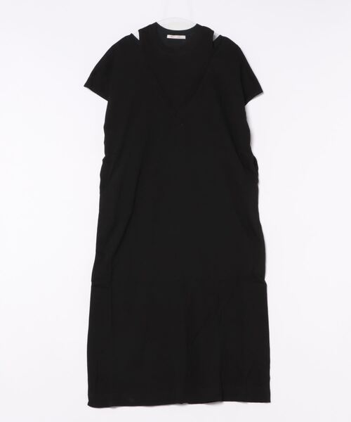 「PREFERIR」 半袖ワンピース MEDIUM ブラック レディース_画像3