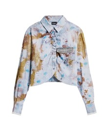 Desigual（デシグアル） ブラウス シャツ ストライプ×フラワープリント