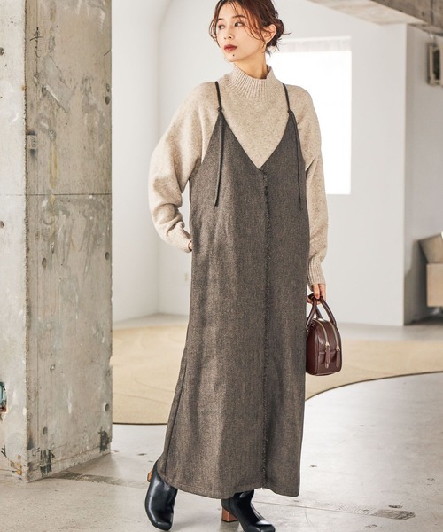 ◯studio CLIP キャミソールワンピース◯ studio CLIP（スタディオクリップ） ワンピース ツイードライクキャミ