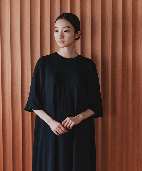 「kaene」 7分袖ワンピース S ブラック レディース_画像3