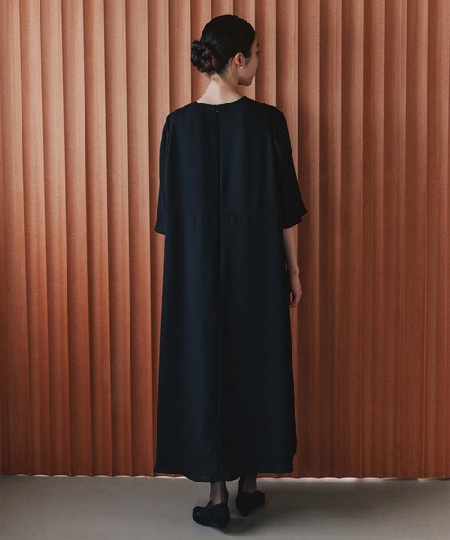 「kaene」 7分袖ワンピース S ブラック レディース_画像6