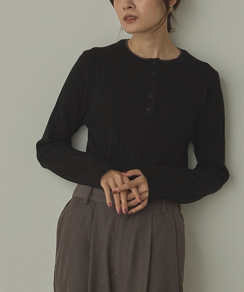 hunch（ハンチ） ニット セーター 「静電気防止」ランダムヘンリー