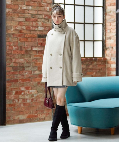 「archives」 チェスターコート MEDIUM グレイッシュベージュ レディース_画像5