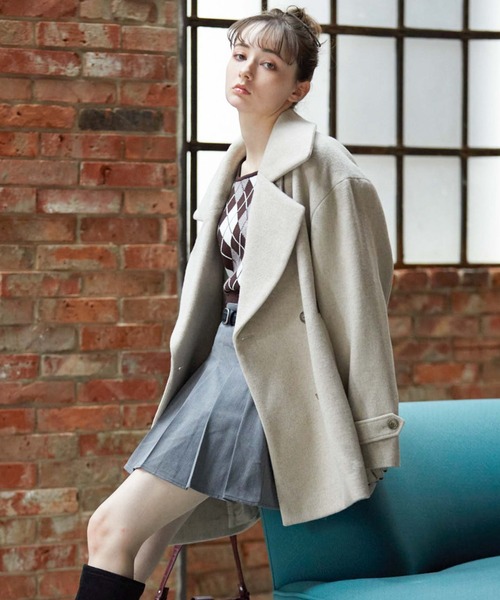 「archives」 チェスターコート MEDIUM グレイッシュベージュ レディース_画像9