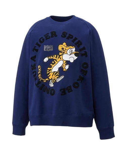 Onitsuka Tiger」 スウェットカットソー X-LARGE ライトグリーン ONITSUKA TIGER トラ グラフィック スウェット