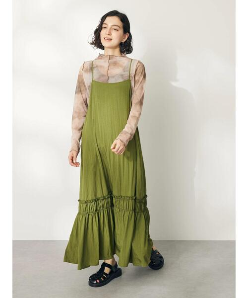 「CRAFT STANDARD BOUTIQUE」 「refined works」キャミソールワンピース FREE カーキ レディース_画像5