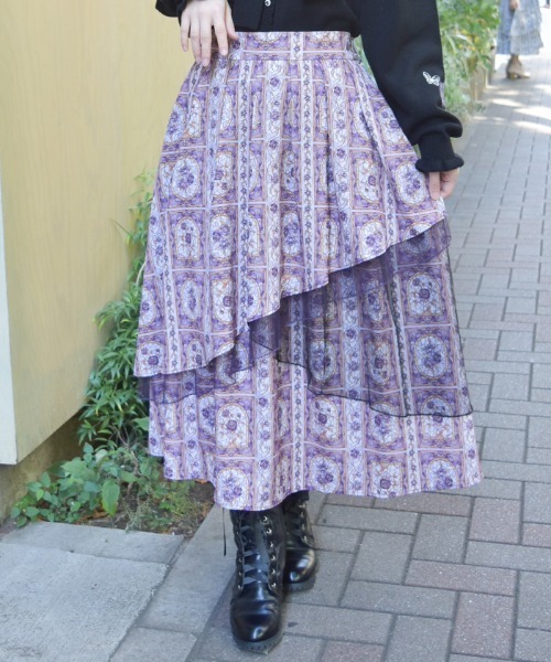 axes femme kawaii クラシックカテドラルスカート ステンドグラス axes femme（アクシーズ ファム） スカート ローズ・ステンドグラス