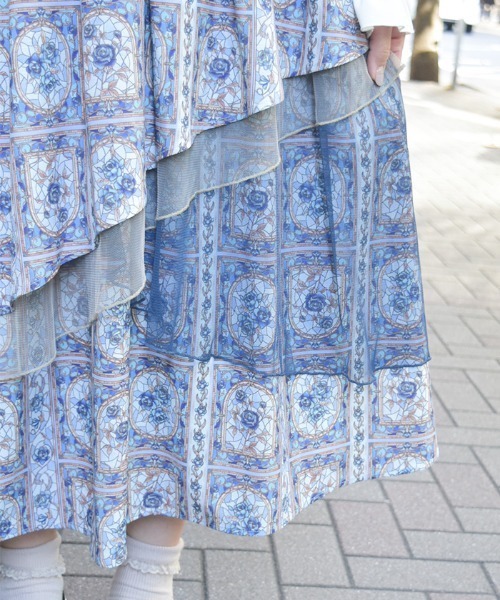 axes femme kawaii クラシックカテドラルスカート ステンドグラス axes femme（アクシーズ ファム） スカート ローズ・ステンドグラス