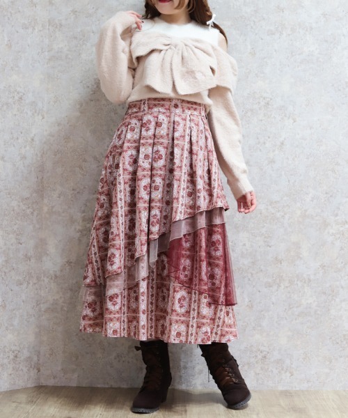 axes femme kawaii クラシックカテドラルスカート ステンドグラス axes femme（アクシーズ ファム） スカート ローズ・ステンドグラス