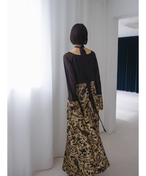 sahara（サハラ） ドレス Foil Stamped Satin Dress/フォイルスタンプ