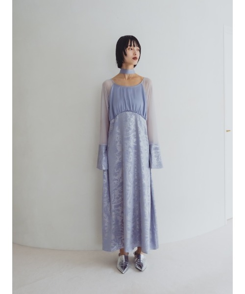 sahara（サハラ） パーティードレス ドレス Foil Stamped Satin Dress