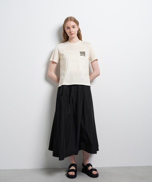 LANVIN en Bleu tシャツ ワンポイントスクエアロゴTシャツ レディース