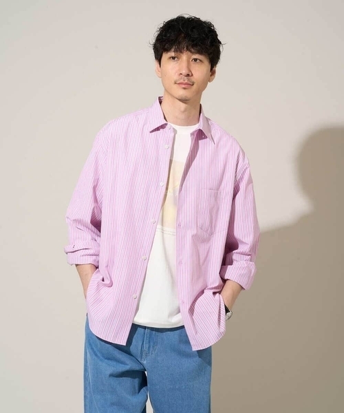 a.v.v（アー・ヴェ・ヴェ） シャツ 大人の王道ストライプ「洗濯機で