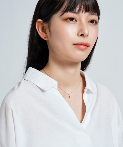 ネックレス K10 ピンクゴールド エビ ネックレス レディース メンズの画像