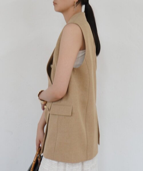 ベスト ジレ パナマジレジャケット レディースの画像