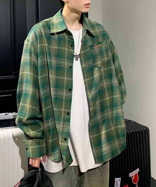 「lilful」 長袖ネルシャツ M ブルー メンズ_画像5