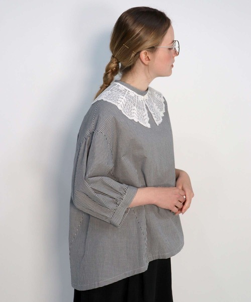 「haupia」 7分袖ブラウス MEDIUM オフホワイト レディース_画像4